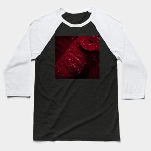 Red Leaf with Water Bubbles Baseball T-Shirt